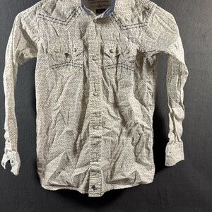 Cody James women top XS tan pearl snap rodeo western festival stitching cotton